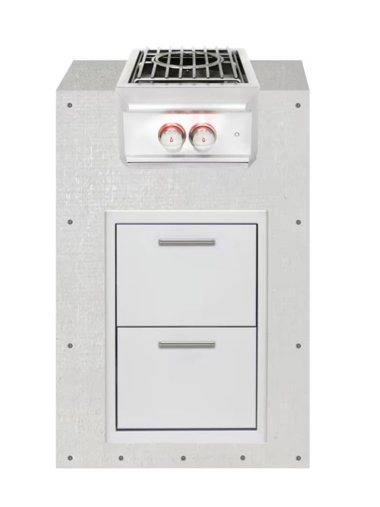 Sideburner cabinet in teakwood sandstone